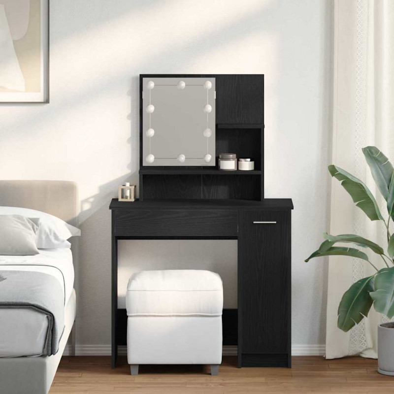 Toaletka Czarny Dąb 86,5 x 35 x 136 cm Materiał drewnopochodny