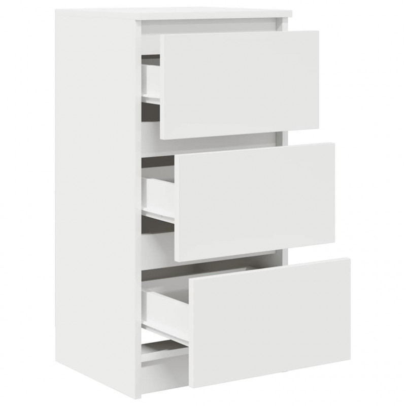 Komoda Biała 37,5x35x76 cm Drewno klejone