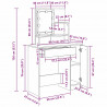 Toaletka Czarny Dąb 86,5 x 35 x 136 cm Materiał drewnopochodny