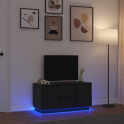 Szafka RTV z oświetleniem LED Czarny Dąb 100x41x50 cm