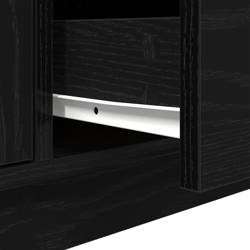 Szafka RTV z oświetleniem LED Czarny Dąb 100x41x50 cm