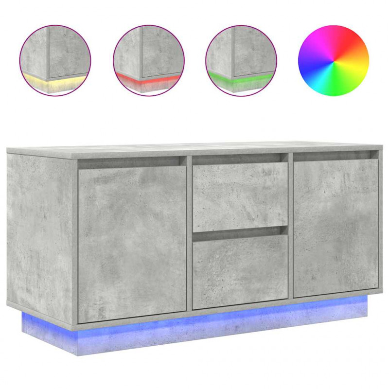 Szafka RTV z oświetleniem LED Betonowa Szara 100x41x50 cm