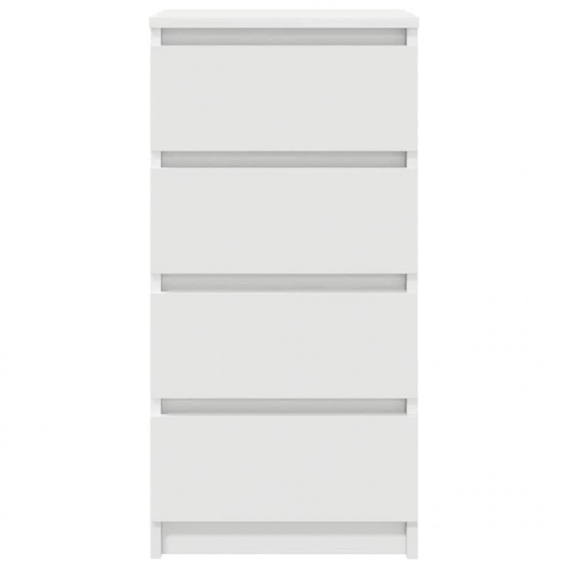 Komoda Biała 37,5x35x76 cm Drewno klejone