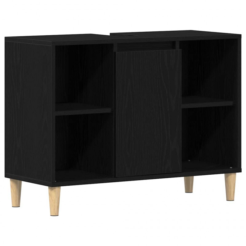Szafka pod zlew czarny dąb 80x33x60 cm Drewno klejone