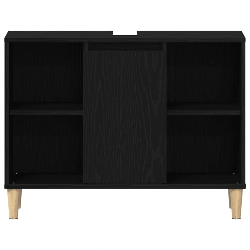 Szafka pod zlew czarny dąb 80x33x60 cm Drewno klejone