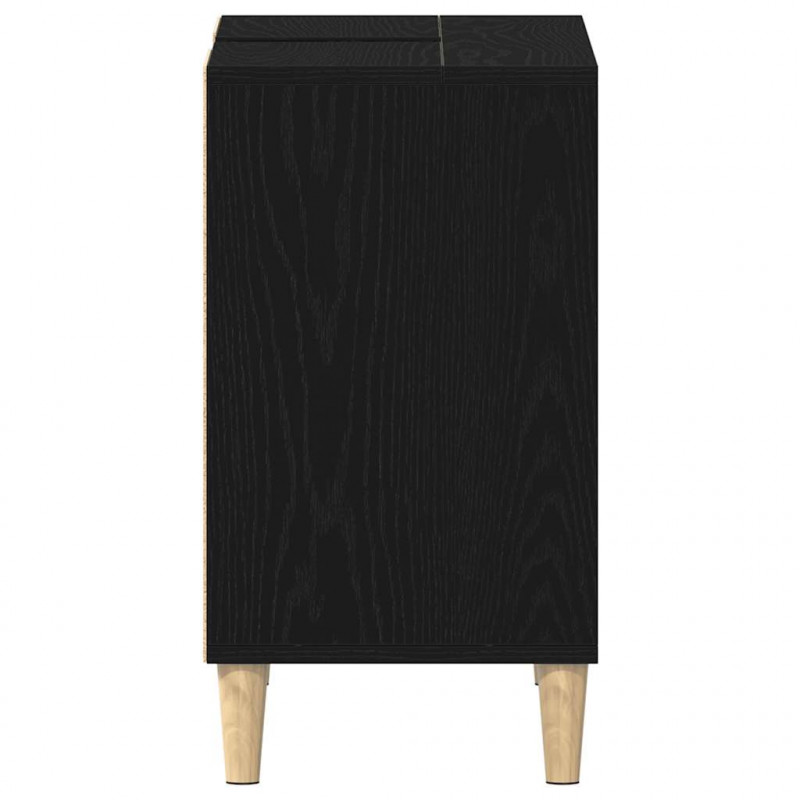 Szafka pod zlew czarny dąb 80x33x60 cm Drewno klejone