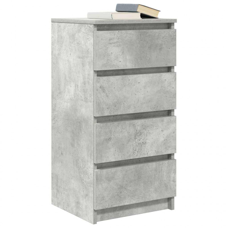 Komoda Betonowa Szara 37,5x35x76 cm Drewno klejone