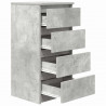 Komoda Betonowa Szara 37,5x35x76 cm Drewno klejone