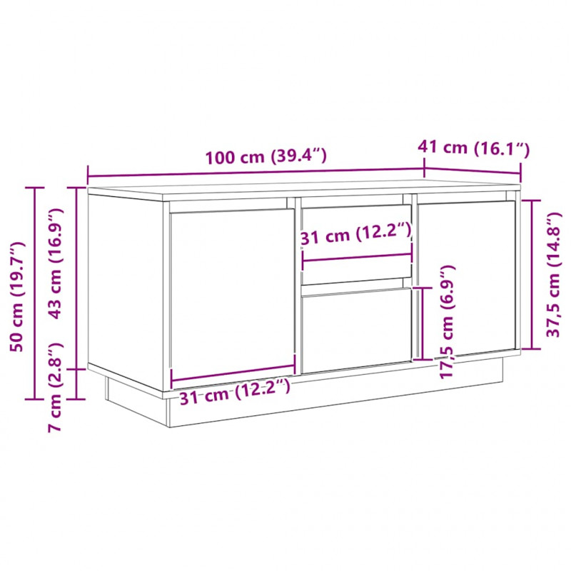 Szafka RTV z oświetleniem LED Brązowy Dąb 100x41x50 cm
