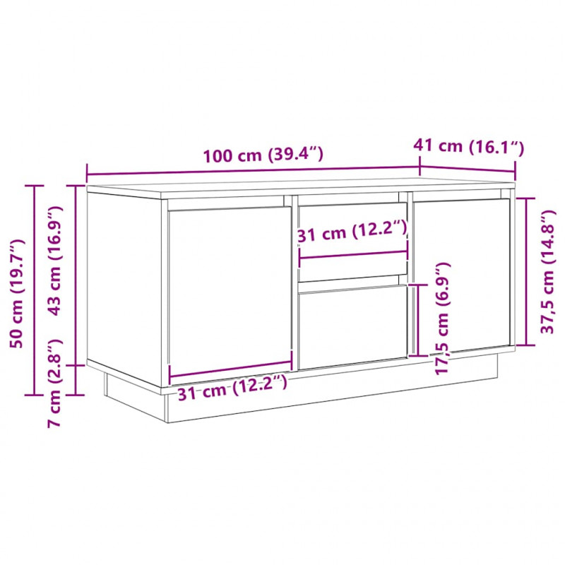 Szafka RTV z oświetleniem LED Dąb Artisan 100x41x50 cm