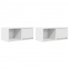 Szafki RTV 2 szt. Białe 60x31x25,5 cm Drewno klejone