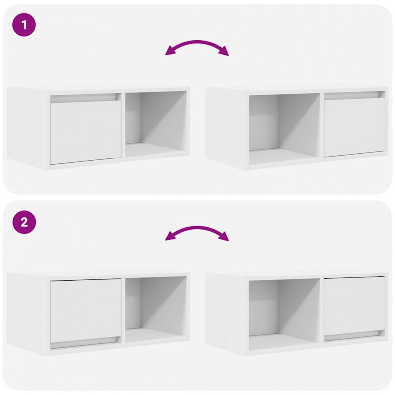 Szafki RTV 2 szt. Białe 60x31x25,5 cm Drewno klejone