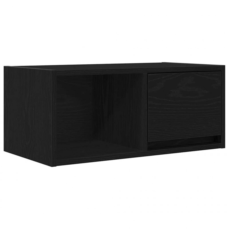 Szafka RTV Czarny Dąb 60x31x25,5 cm Drewno klejone