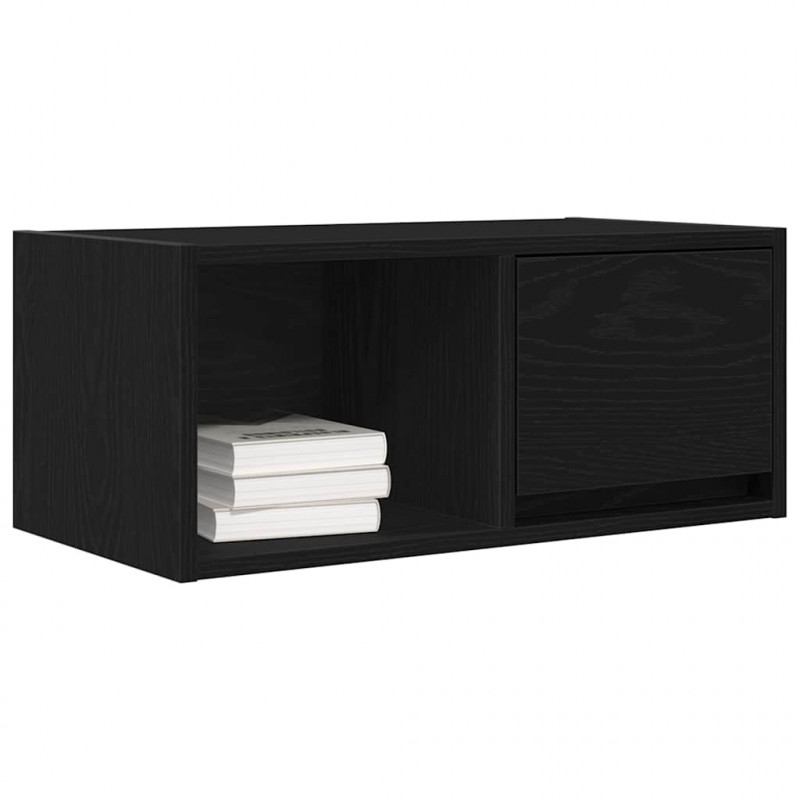 Szafka RTV Czarny Dąb 60x31x25,5 cm Drewno klejone