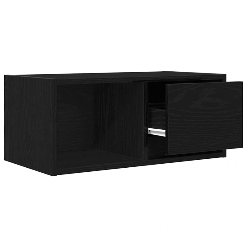 Szafka RTV Czarny Dąb 60x31x25,5 cm Drewno klejone