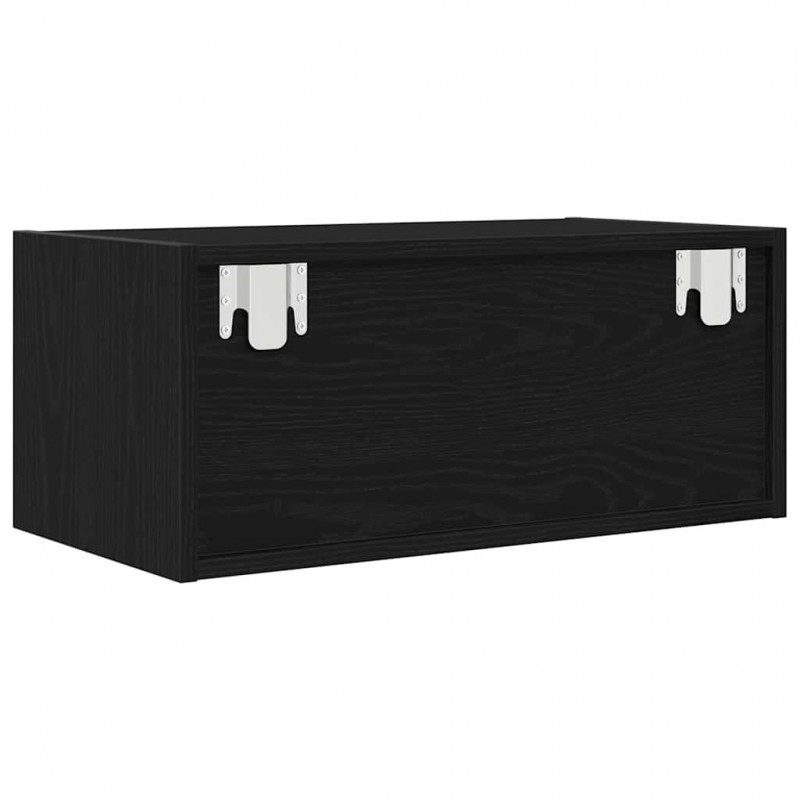 Szafka RTV Czarny Dąb 60x31x25,5 cm Drewno klejone