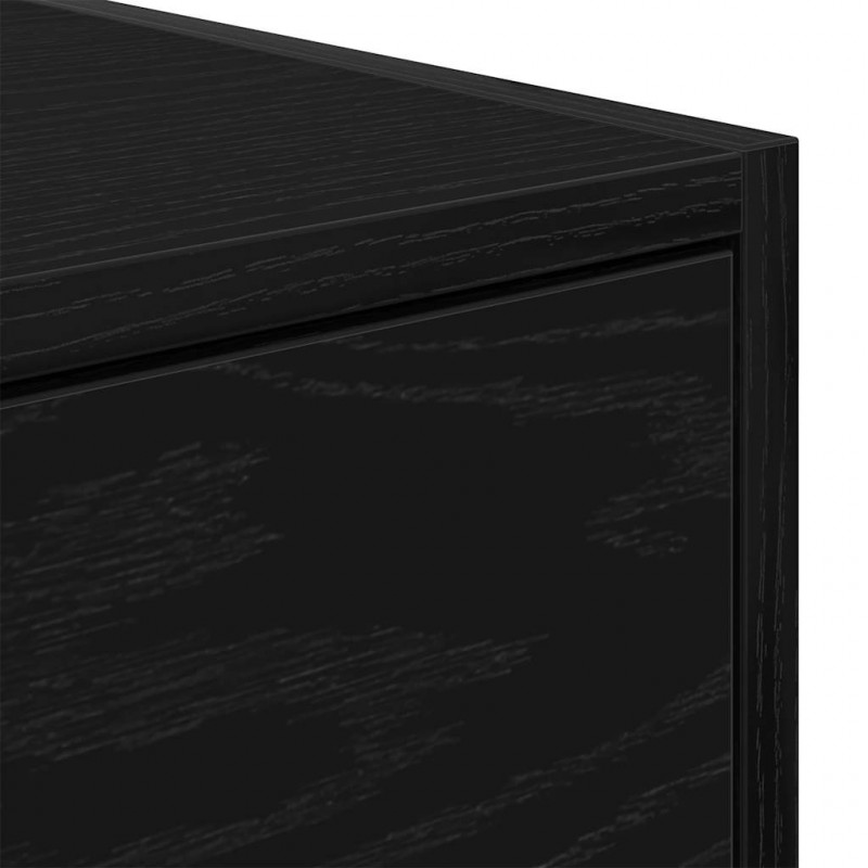 Szafka RTV Czarny Dąb 60x31x25,5 cm Drewno klejone