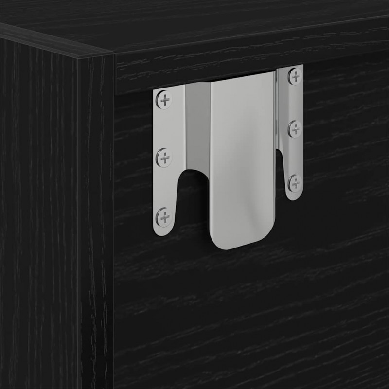 Szafka RTV Czarny Dąb 60x31x25,5 cm Drewno klejone