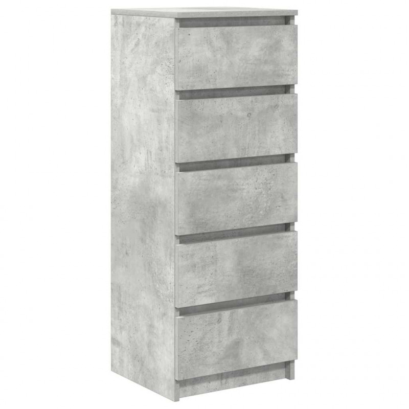 Komoda z szufladami Betonowy Szary 37,5x35x99 cm Drewno klejone