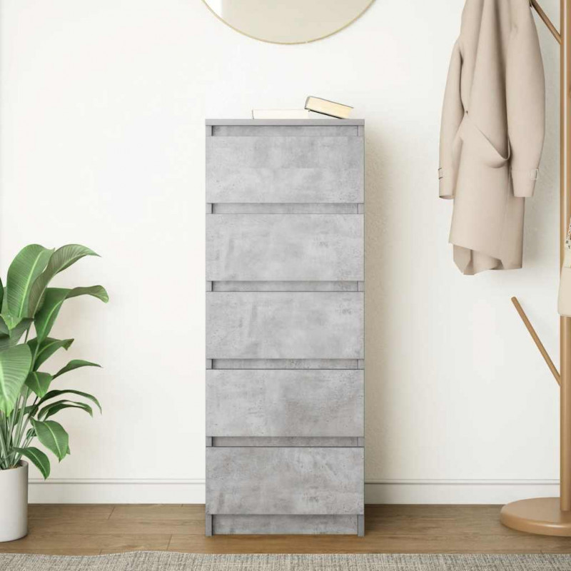 Komoda z szufladami Betonowy Szary 37,5x35x99 cm Drewno klejone