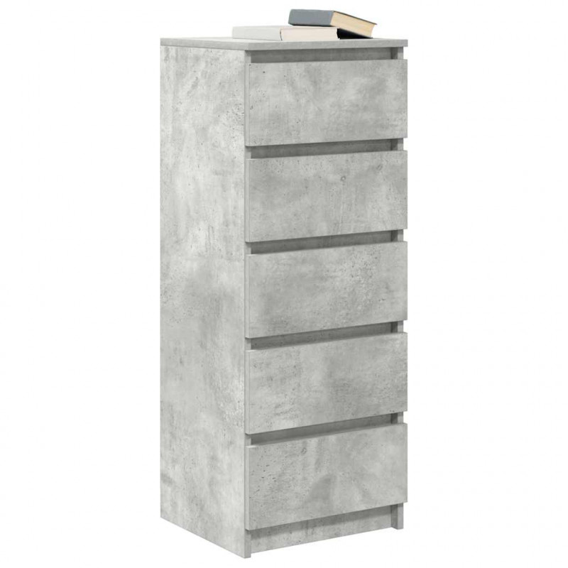 Komoda z szufladami Betonowy Szary 37,5x35x99 cm Drewno klejone