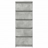 Komoda z szufladami Betonowy Szary 37,5x35x99 cm Drewno klejone