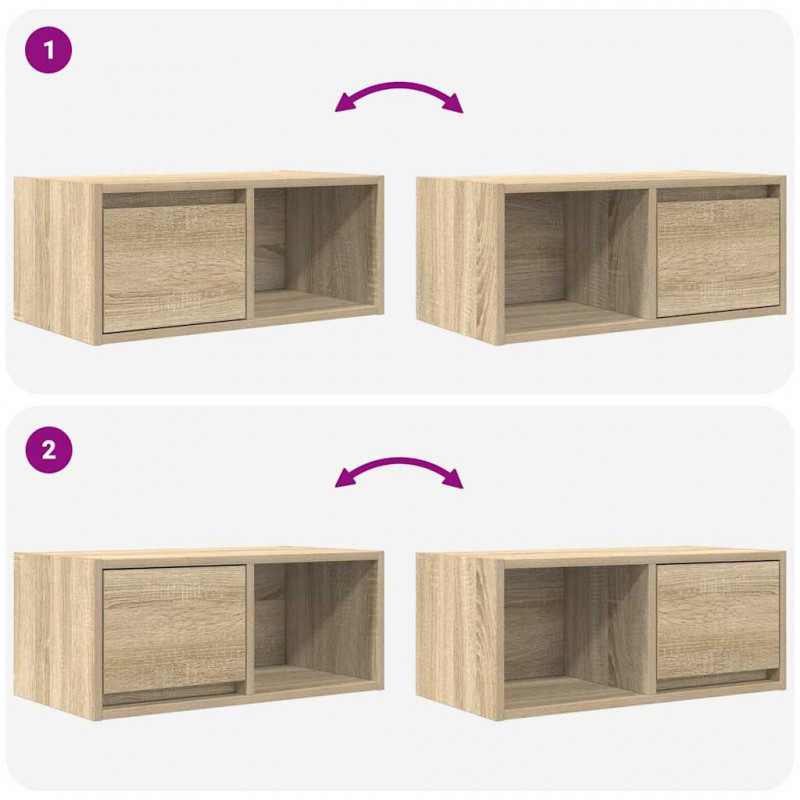 Szafka RTV Sonoma Oak 60x31x25,5 cm Drewno klejone