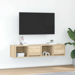 Szafki RTV 2 szt. Dąb Sonoma 60x31x25,5 cm Drewno klejone