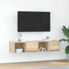 Szafki RTV 2 szt. Dąb Sonoma 60x31x25,5 cm Drewno klejone