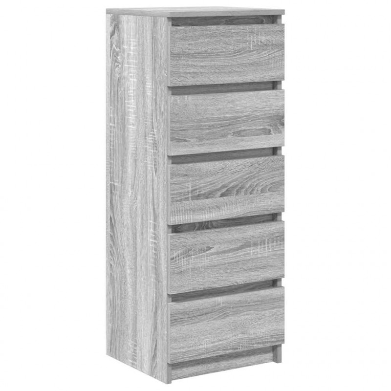 Komoda z szufladami Szara Sonoma 37,5x35x99 cm Drewno klejone