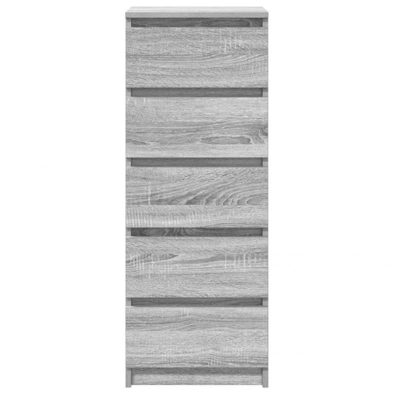 Komoda z szufladami Szara Sonoma 37,5x35x99 cm Drewno klejone
