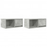 Szafki RTV 2 szt. Beton Szary 60x31x25,5 cm Drewno klejone
