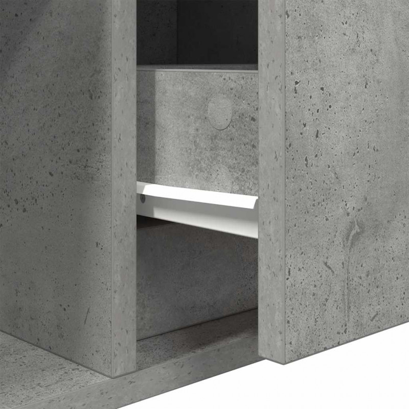 Szafki RTV 2 szt. Beton Szary 60x31x25,5 cm Drewno klejone