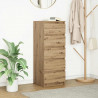 Komoda z szufladami Artisan Oak 37,5x35x99 cm Drewno klejone