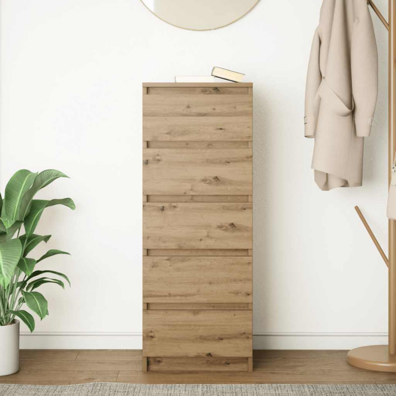 Komoda z szufladami Artisan Oak 37,5x35x99 cm Drewno klejone