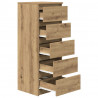Komoda z szufladami Artisan Oak 37,5x35x99 cm Drewno klejone
