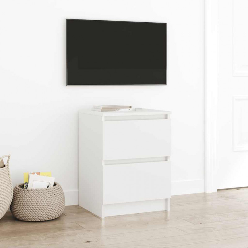 Szafka pod TV, biała, 40x35x54 cm, materiał drewnopochodny