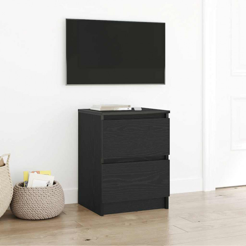 Szafka pod TV, czarna, 40x35x54 cm, materiał drewnopochodny