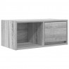 Szafka RTV Szara Sonoma 60x31x25,5 cm Drewno klejone