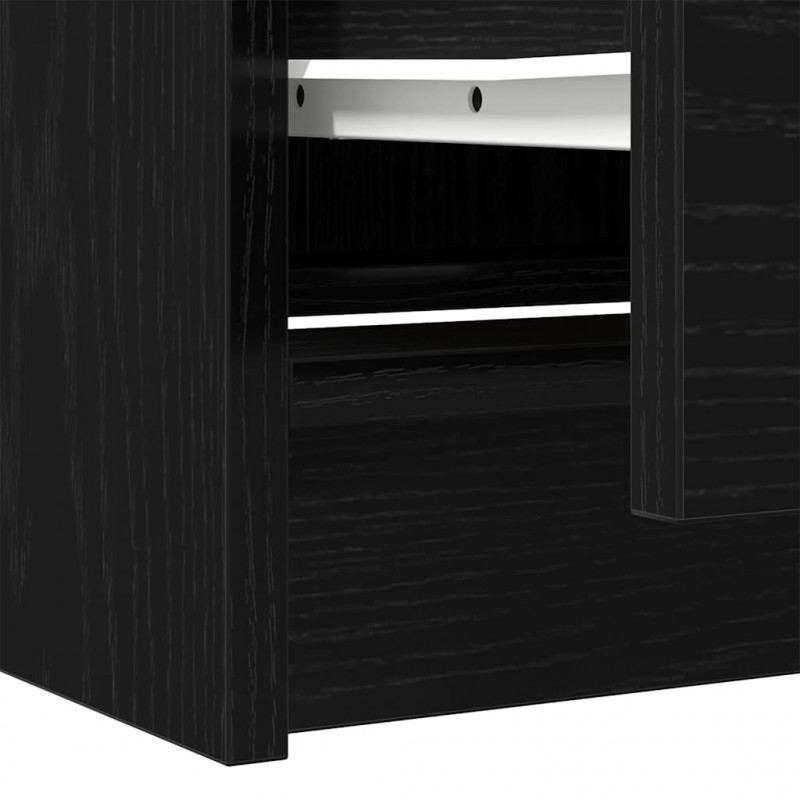 Szafka pod TV, czarna, 40x35x54 cm, materiał drewnopochodny