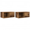Szafki RTV 2 szt. Stare drewno 60x31x25,5 cm Drewno klejone