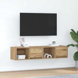 Szafki RTV 2 szt. Dąb Artisan 60x31x25,5 cm Drewno klejone