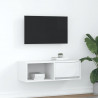 Szafka RTV Biała 80x31x25,5 cm Drewno klejone