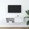 Szafka RTV Biała 80x31x25,5 cm Drewno klejone