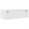 Szafka RTV Biała 80x31x25,5 cm Drewno klejone