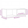 Szafka RTV Biała 80x31x25,5 cm Drewno klejone