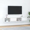 Szafki pod TV 2 szt. Białe 80x31x25,5 cm Drewno klejone