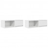 Szafki pod TV 2 szt. Białe 80x31x25,5 cm Drewno klejone