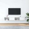 Szafki pod TV 2 szt. Białe 80x31x25,5 cm Drewno klejone