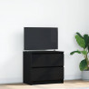 Szafka RTV Czarna 60x35x54 cm Drewno klejone